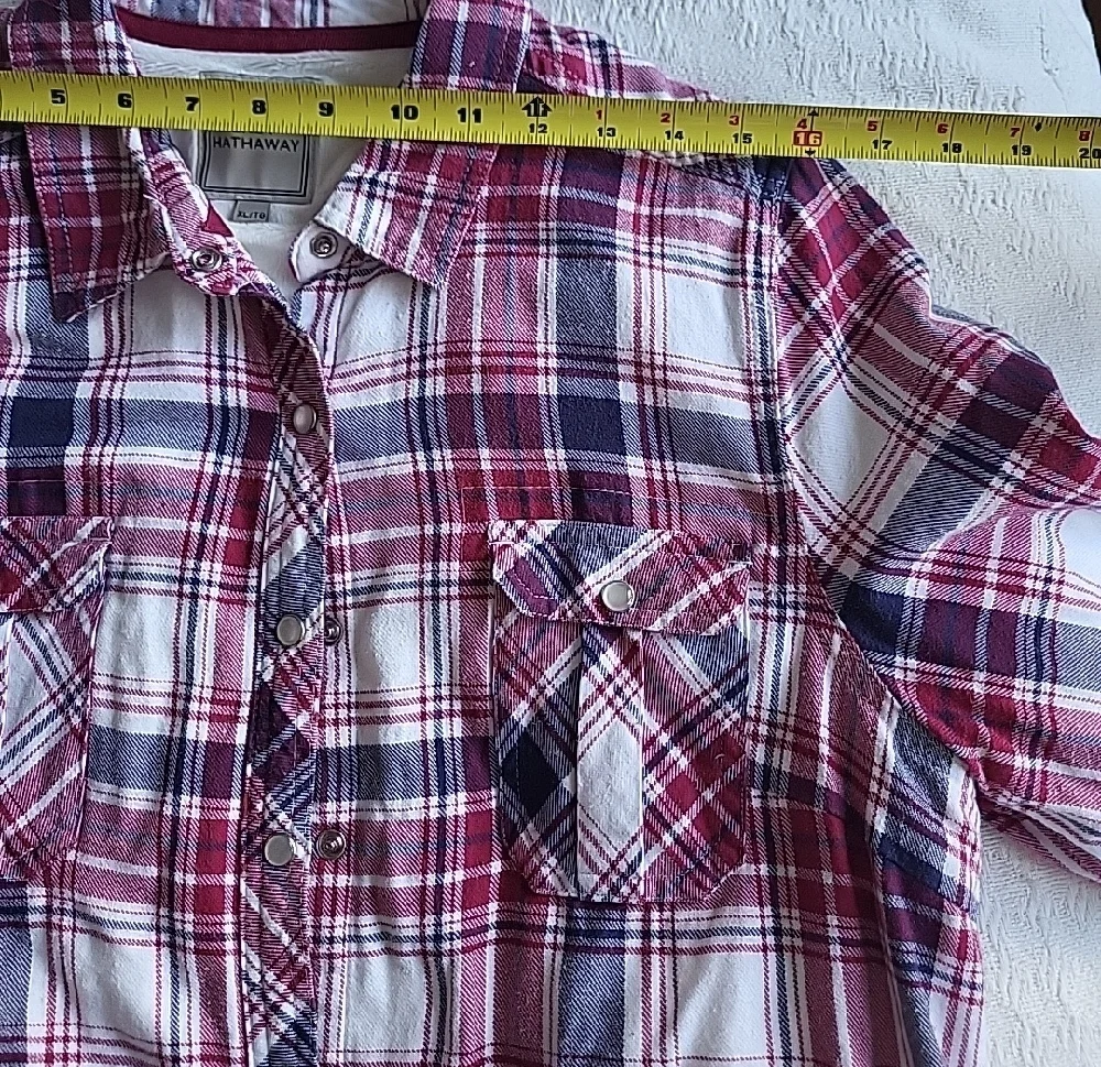 Lady Hathaway Red Plaid Button-Down Lined Cozy Countryside Shirt Jacket - Picture 11 of 14